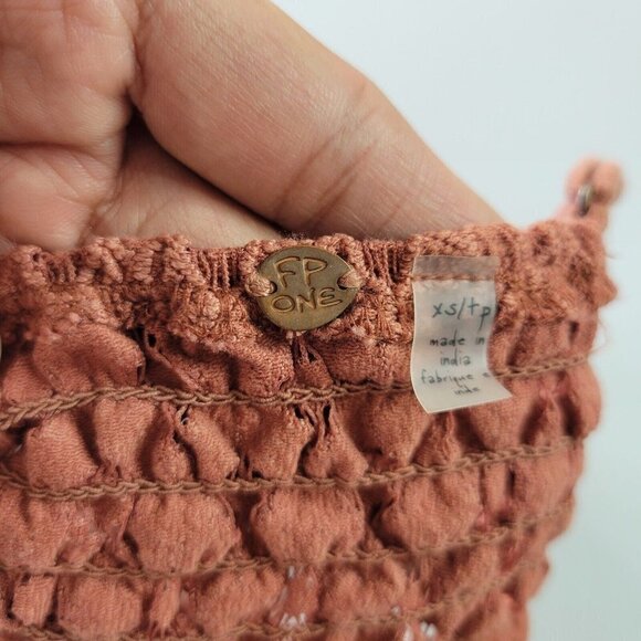 Free People Adella Lace Crochet Cross Back Smocked Bralette Strappy XS Women - Picture 8 of 14